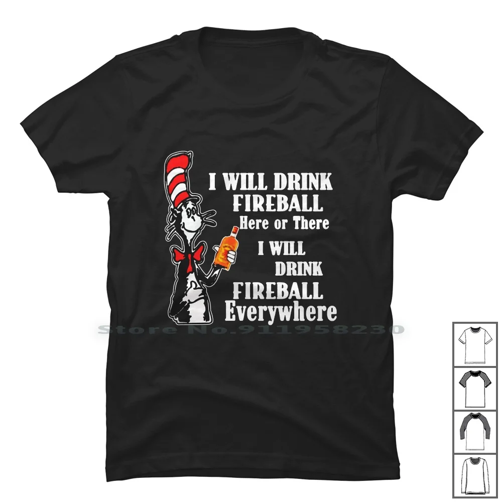 Я буду пить огненный шар везде Футболка 100% хлопок Популярные поилки цитаты где