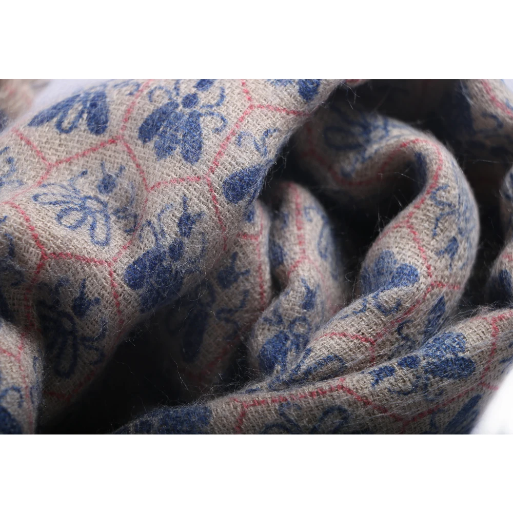 Новинка 2019 Модный женский шарф имитация кашемира принт пчелы теплый мягкий