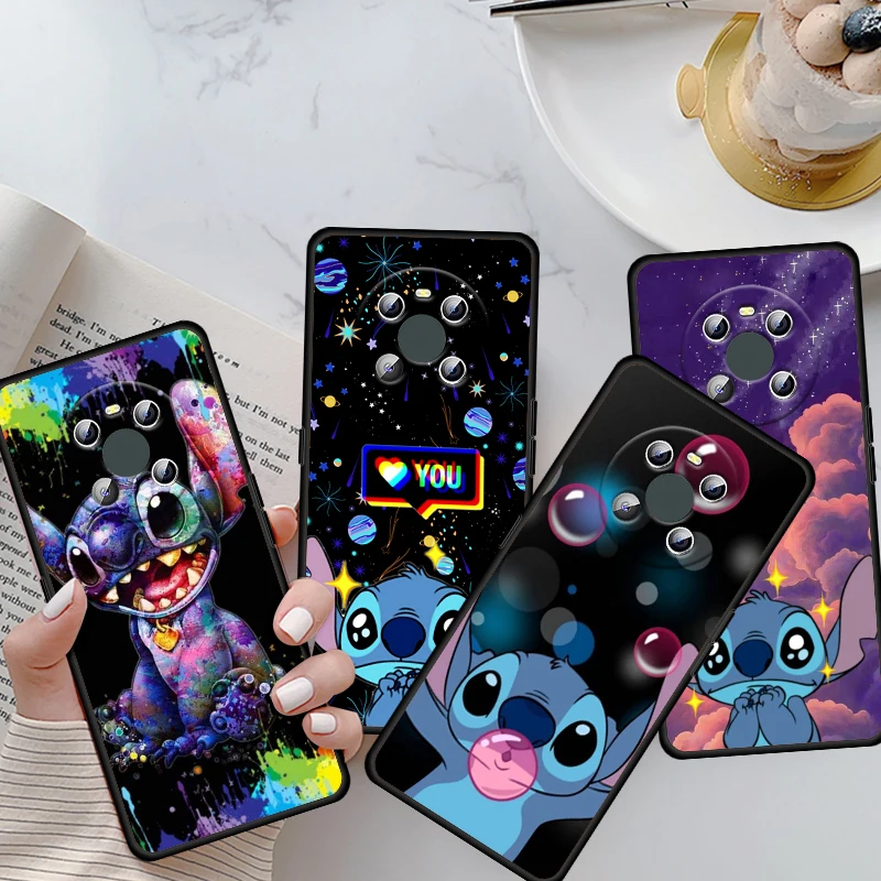 

Family-Lilo-Stich For Huawei Mate 40 30 10 20 X 5G RS Lite P Smart Pro Plus 2018 2019 2020 2021 Z S Black Phone Case