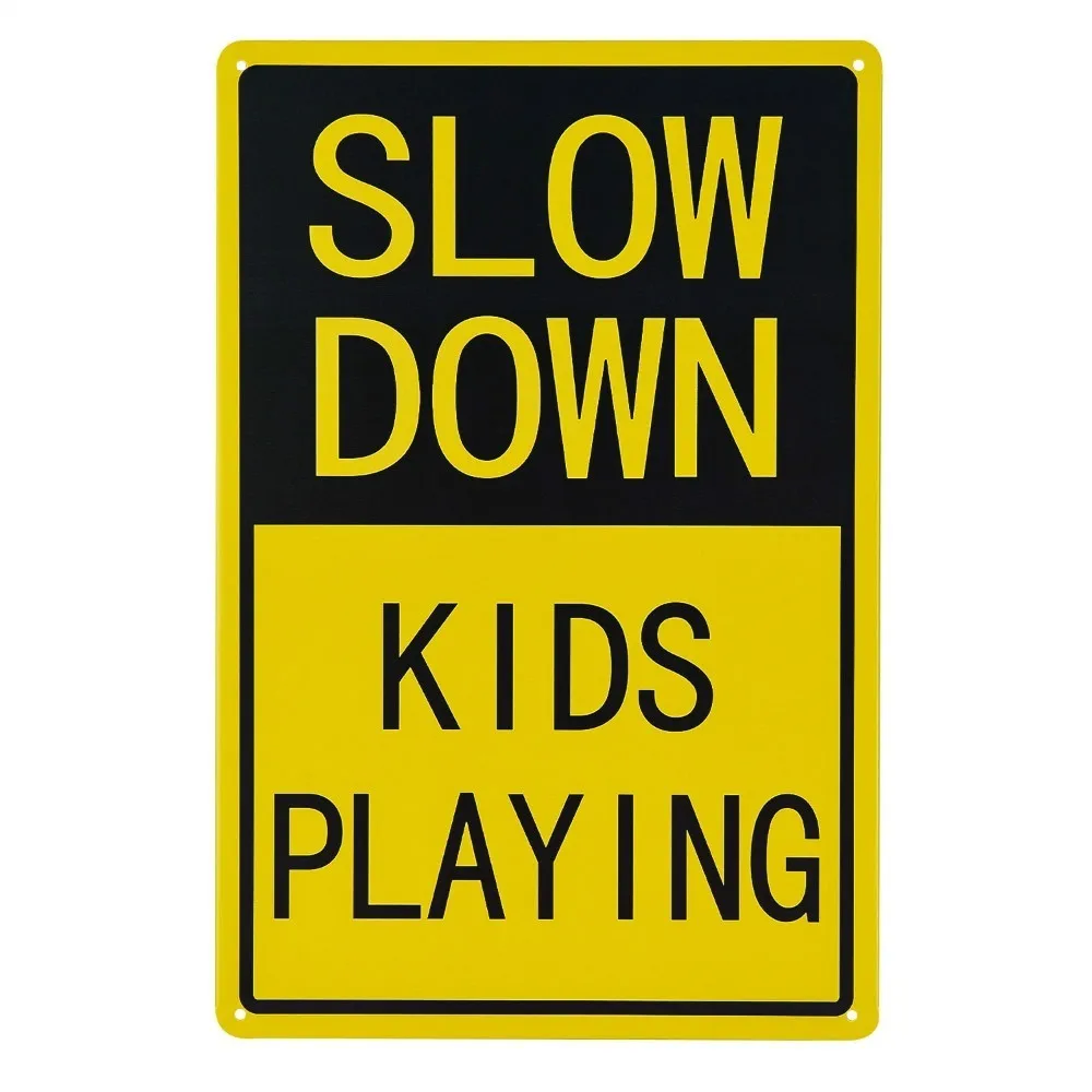 

Slow Down Kids Playing Signs | Children at Play Yard Sign -12 x 8 Warning Sign. A Real