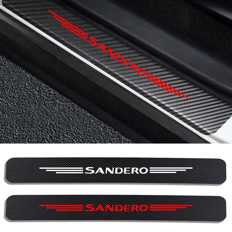 4 шт. двери автомобиля Наклейка для порога авто Обложка из углеродного волокна