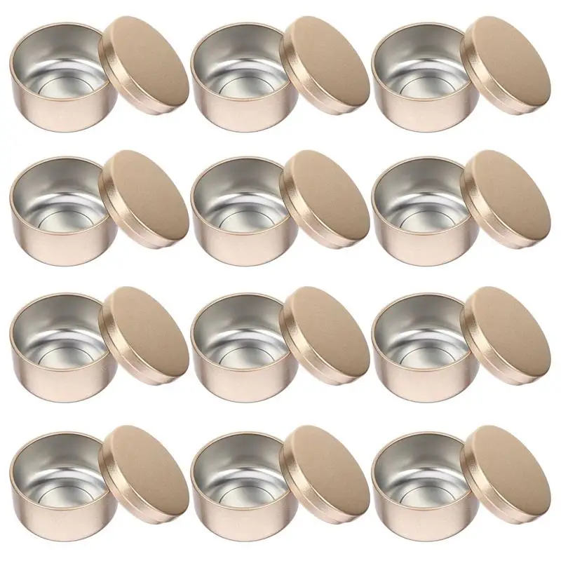 

12PCS Metal Candle Tins Candle Container Travel Tins 50ml DIY Candle Making Jars
