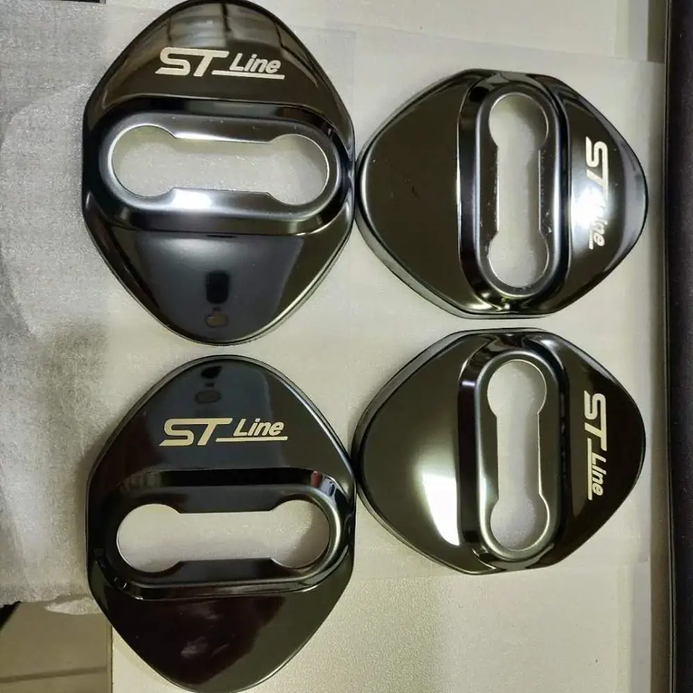 for ST-line FLYJ 4 шт. Автомобильный Дверной замок с пряжкой, чехол для автомобиля, защитная Пряжка для Ford Focus Vignale/ST-line, автомобильные аксессуары - Название цвета: for ST-line