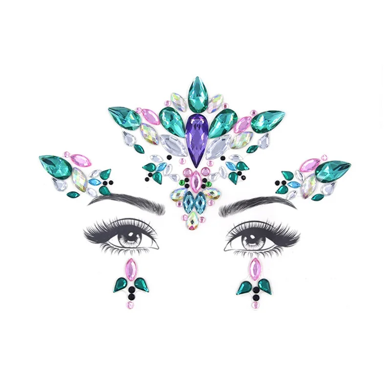 Временные тату наклейки Стразы с блестками украшения для лица драгоценности