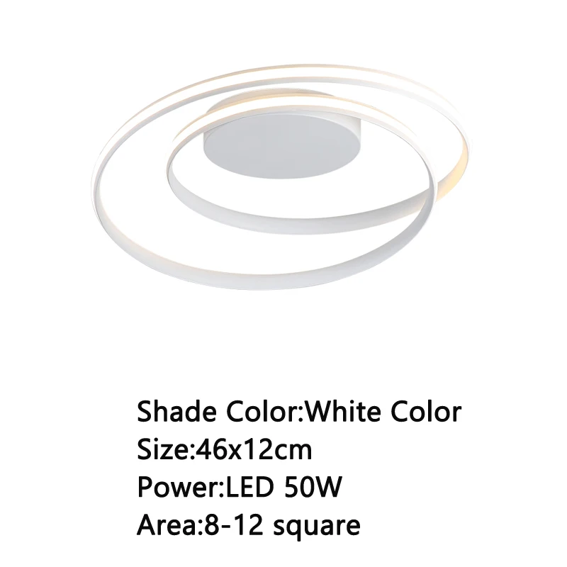 white 46x12cm 50w Современные светодиодные потолочные лампы для гостиной спальни Кабинета белый/черный цвет поверхностного монтажа Потолочный светильник - Цвет корпуса: white 46x12cm 50w