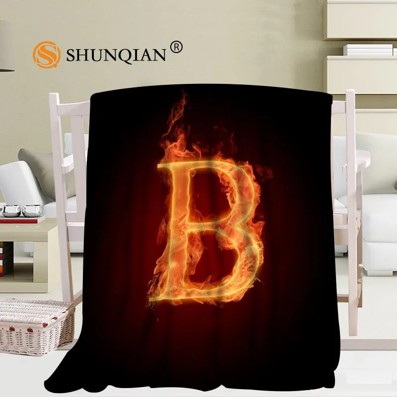 Online Personalizzato Fuoco Lettere Coperta Flanella Falafel Tessuto 56x80 Pollici 50X60inch 40X50inch Divano Letto Coperta Da Tiro Bambino Adulto Coperta Calda