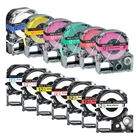 5 упаковок, 12 мм черно-белая этикетка для Epson LC-4WBN  SS12KW SC12RW SC12YW ST12KW, для принтера Epson LW300, LW400, 500, 600