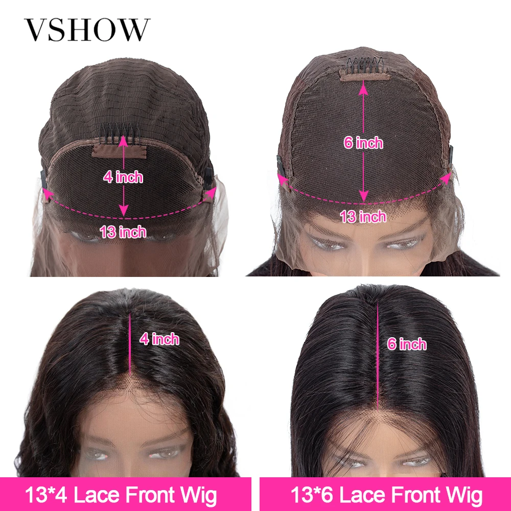 VSHOW 150%, 13*4, прямой парик на кружеве, предварительно выщипанный с детскими волосами, бразильские парики на кружеве, человеческие волосы Remy