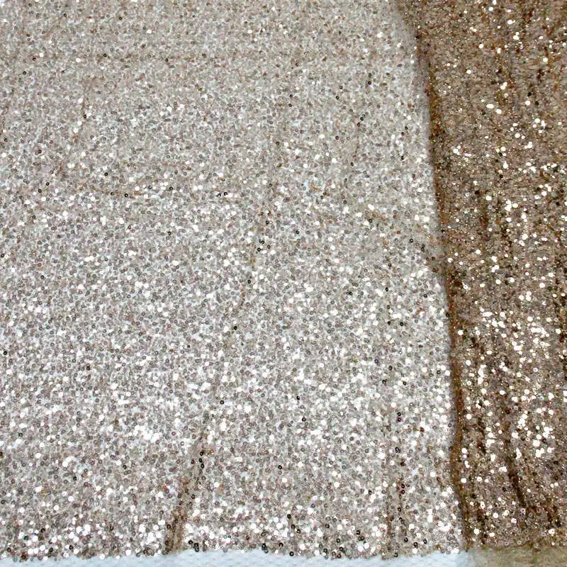 Свадебная кружевная ткань цвет шампанского Золотая вышивка Роскошная тяжелое