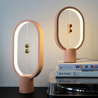 newest usb powered mini hengpro ellipse magnetic mid air switch night light balance led table lamp for office home decor