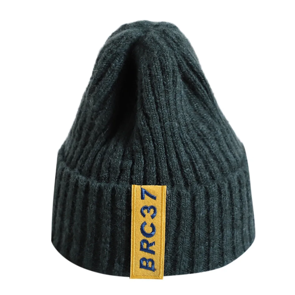 Детская вязаная шапка для мальчиков и девочек однотонная бини зимняя теплая