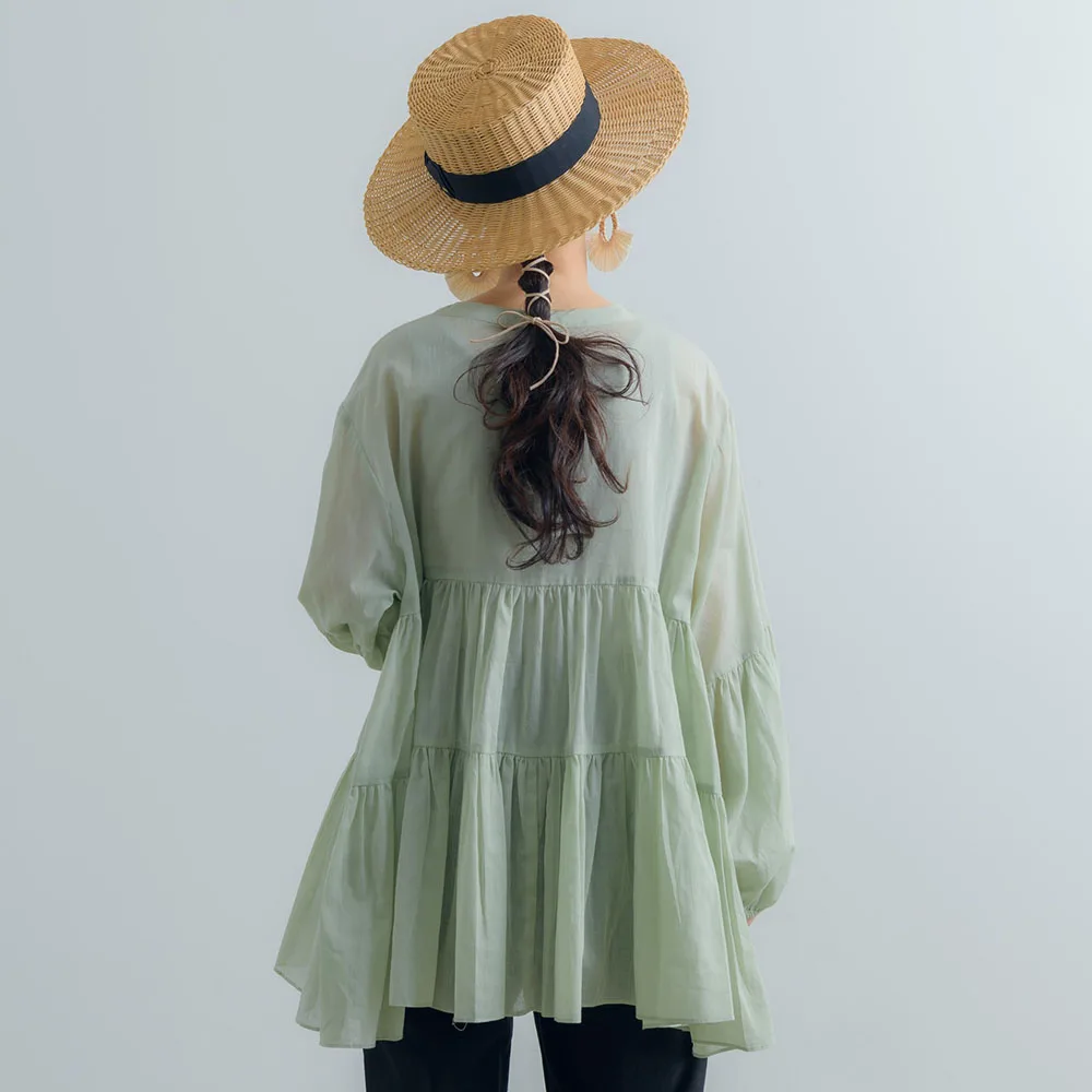 Шифоновая женская блузка рубашки с рукавами фонариками осень весна 2020