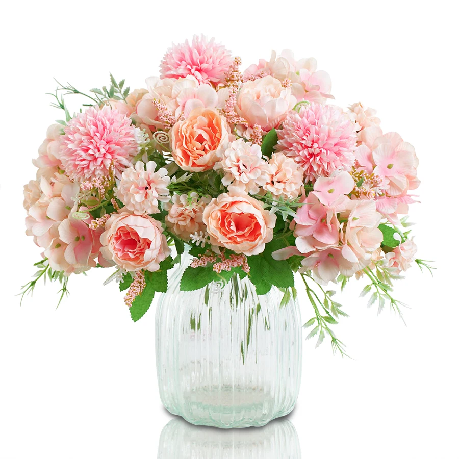 Искусственные цветы шелковые пионы 1 букет 7 бутонов свадебные украшения для дома