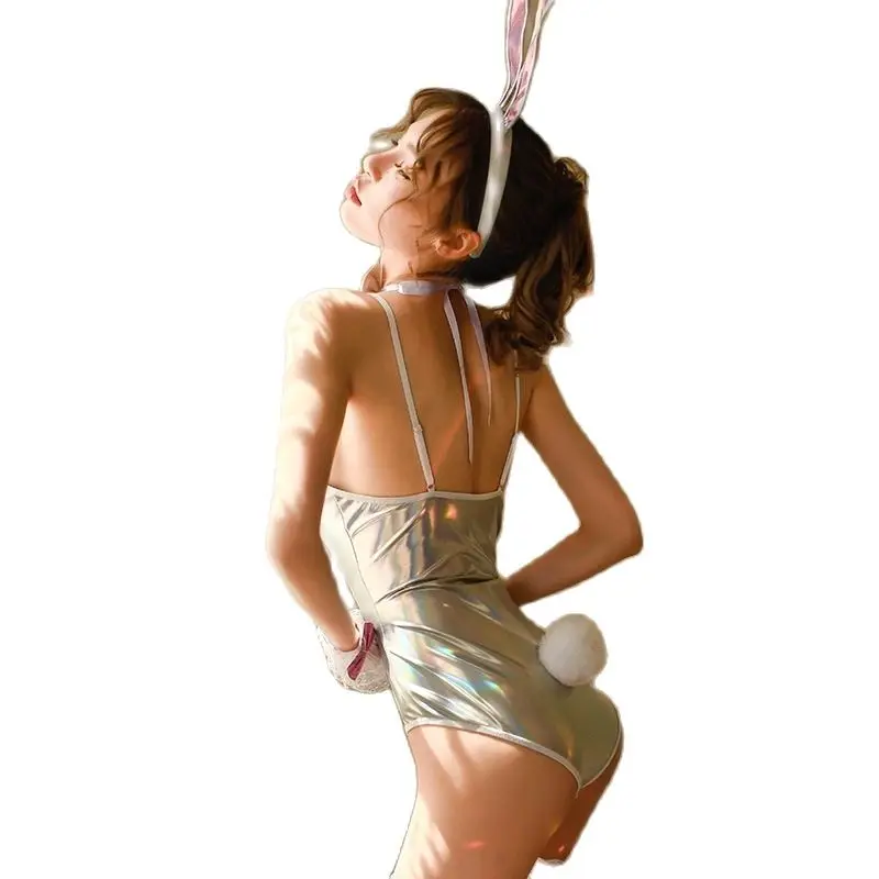 

5PCS Sweet Big Rabbit Ears Bunny Girl Cosplay Costumes Hot Exotic Lingerie Leather Bodysuit Sleepwear Maid Outfit Roleplay