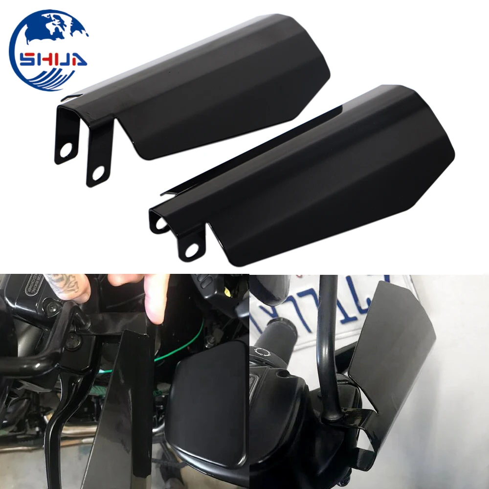 1 пара глянцевых черных защитных накладок из нержавеющей стали для Harley Dyna Touring Street