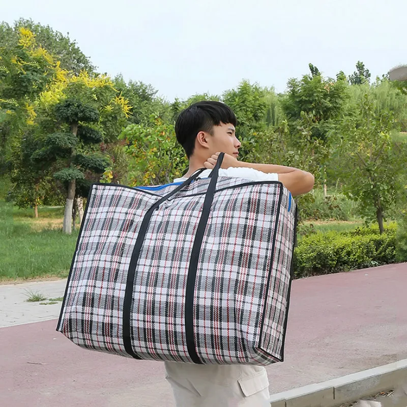 Вместительная сумка для хранения одежды багажа вещей плотная Холщовая Сумка