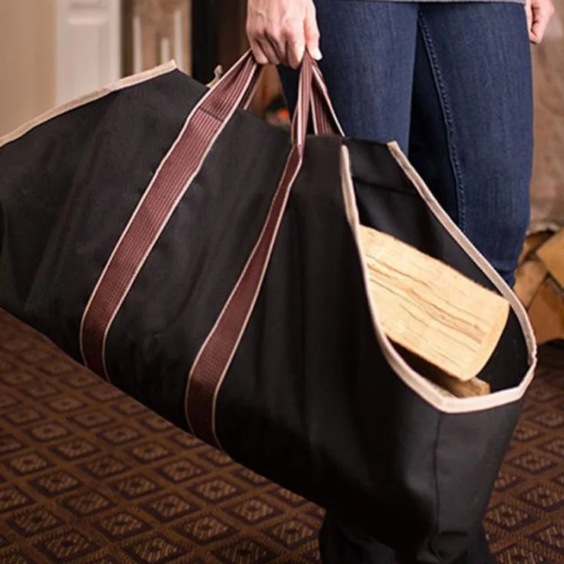 Большая Холщовая Сумка-тоут для хранения дров на открытом воздухе кемпинга