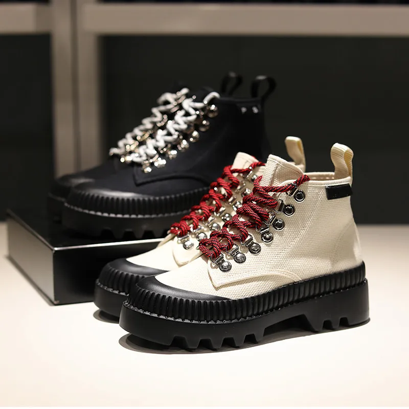 Женские ботинки на платформе осенние ботильоны шнуровке Модельные с высоким
