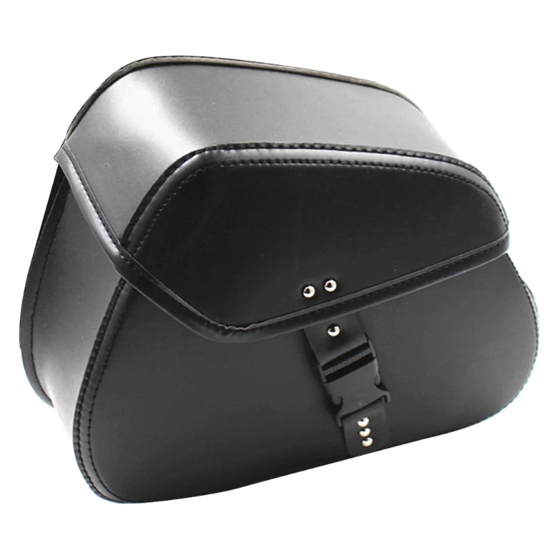 

2021 New Universal Motorcycle Side Bag Black Leather Storage Pouch Side Tool Saddlebag