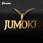 Ожерелье с именем на заказ с кубинской цепью 3 мм, кулон с именем любого шрифта из нержавеющей стали, ювелирные изделия ручной работы, подарок на день рождения