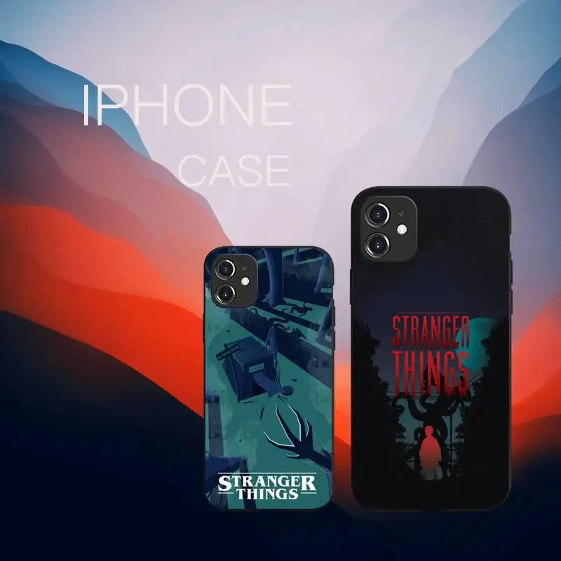 

Stranger Things Movie Thriller Suspense Phone Case Black Color For iPhone 13 12 Mini 11 Pro X XR XS Max 7 8 6 6s Plus SE Cover