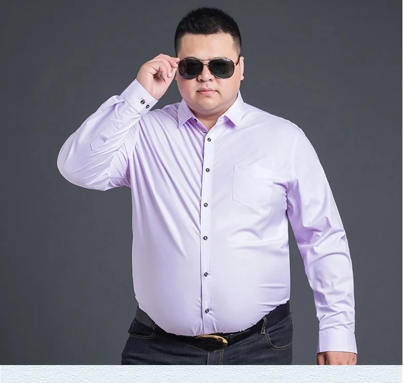 FAISIENS Высококачественная Мужская рубашка с длинным рукавом 10XL 12XL 14XL розовый синий 6XL 7XL 8XL формальная повседневная мужская рубашка большого размера 54 60