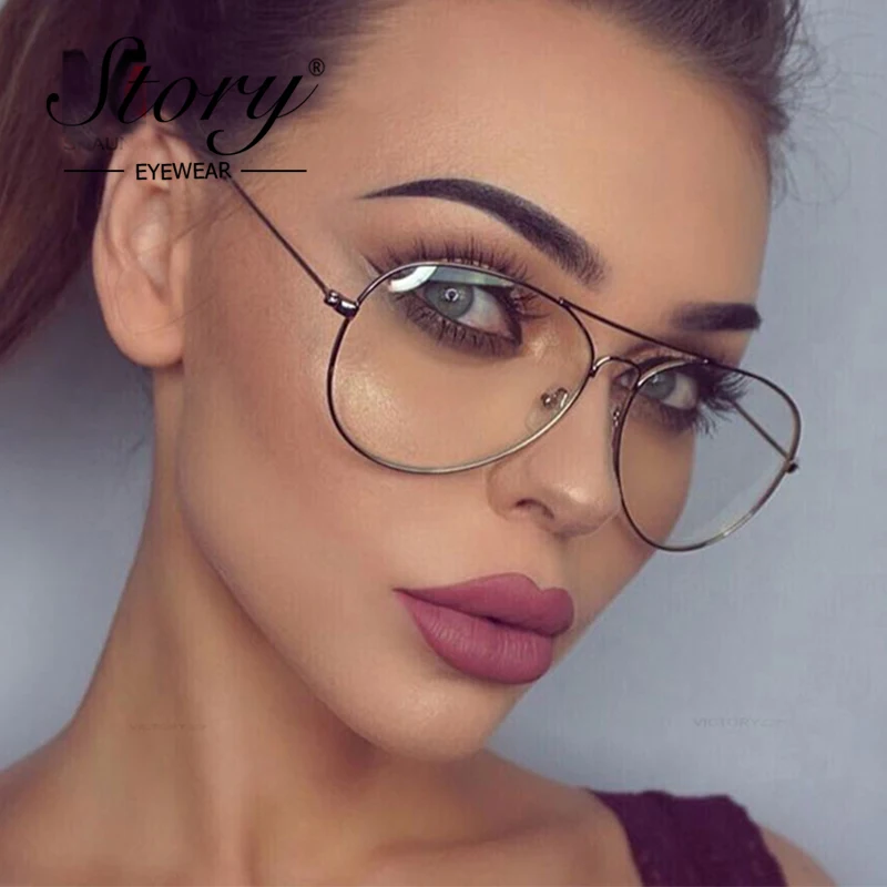 История 2018 модная оправа из стекла для женщин Ретро прозрачные линзы оптические