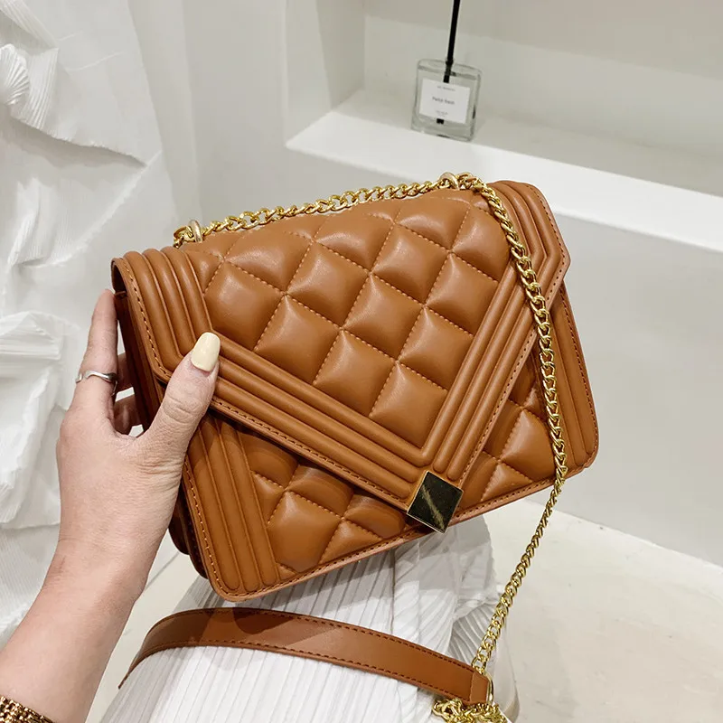 

Lingge foreign style flip single shoulder chain bag for women 2021