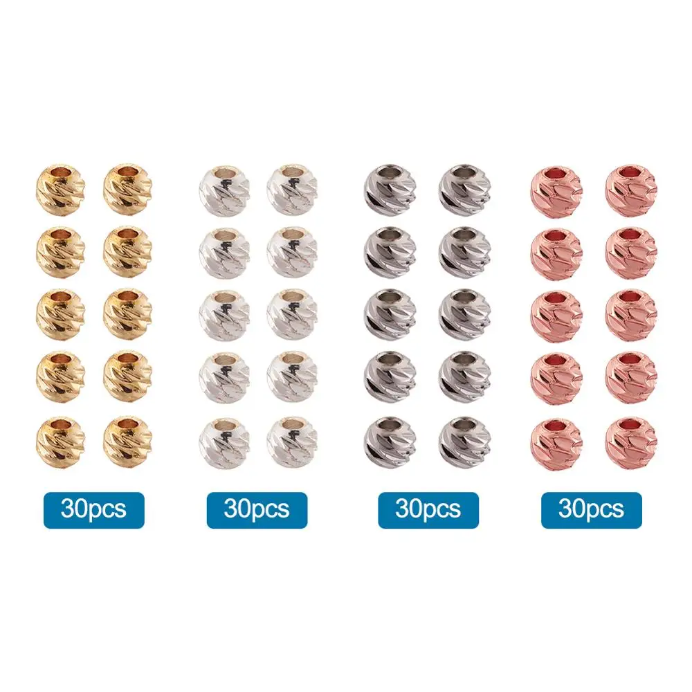 

120pcs/Box 3.5mm Metal Brass Spacer Beads Fancy Cut Rondelle Loose Spacer Bead for DIY Jewelry Findings Making Handmade Material