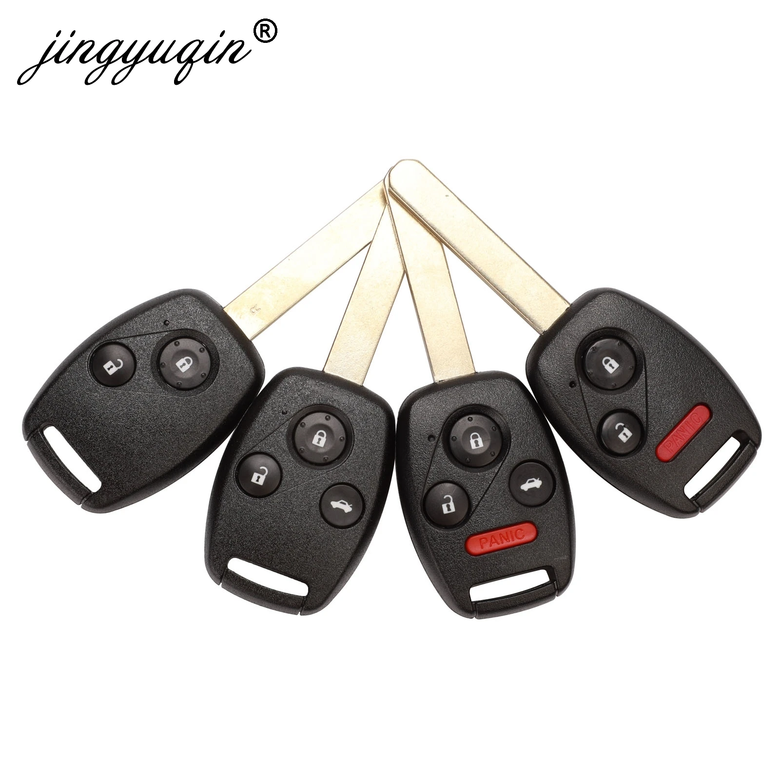 Фото Jingyuqin 10 шт. дистанционный Автомобильный ключ оболочки для Honda Accord Civic CRV Pilot Insight 2 2 + 1 3 + 1 4 кнопки Pad Fob чехол для ключей авто №1