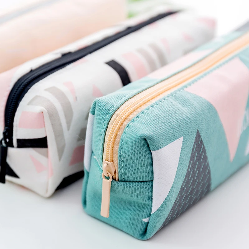 Корейский холщовый чехол для карандашей квадратная вместительная сумка ручек