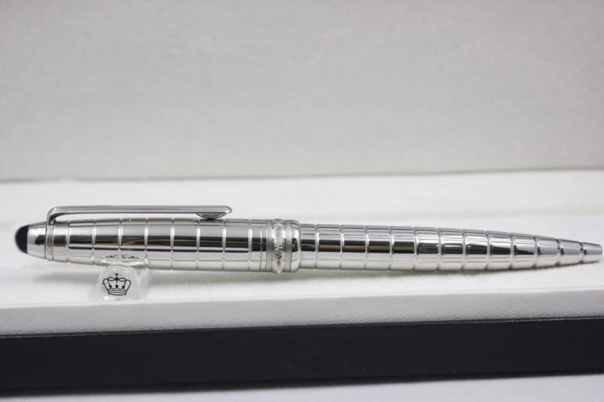 

Wakaka Luxury Pen 163 mb Silver Grid Ballpoint Pen Roller Ball Pen Fountain Pen