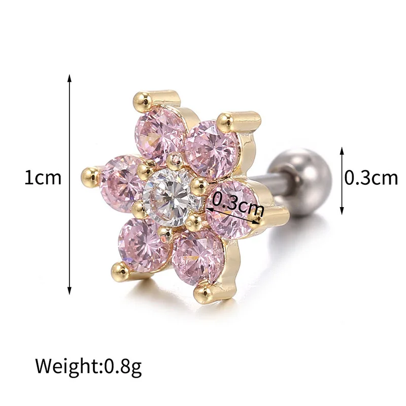 

Funmode Trendy Multi Color Cubic Zircon Flower Shape Single Stud Earrings For Women Jewelry Accessories pendientes plata FE198