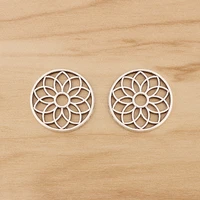 60 pieces tibetan silver flower of life round charms pendants 2 sided for bracelet necklace jewellery making 17mm
