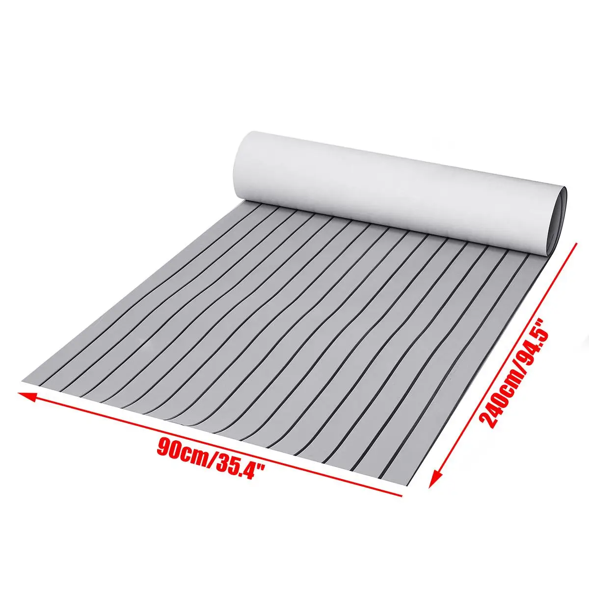 

900x2400x5mm Self Adhesive EVA Foam Teak Sheet Marine Boat Yacht Synthetic Decking Foam Floor Mat Flooring Gray Base Black Lines