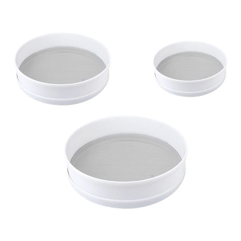 

Сита для муки, 3 шт., сита для глазировки, прочные сита для муки, принадлежности для выпечки (белый)