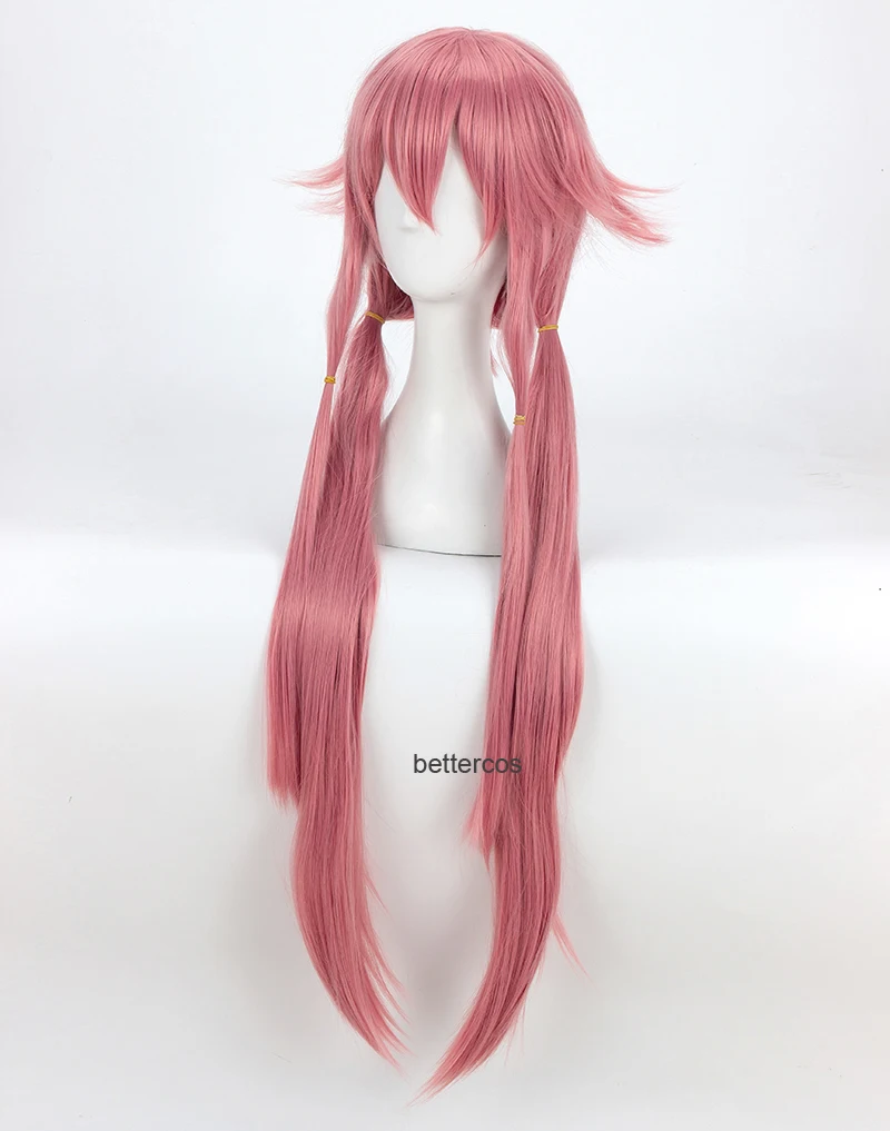 Парик Yuno Gasai для косплея дневника будущего длиной 80 см розовый прямой