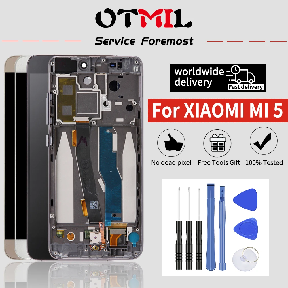 ЖК-дисплей 5 15 дюйма с дигитайзером сенсорного экрана в сборе и рамкой для XIAOMI MI MI5