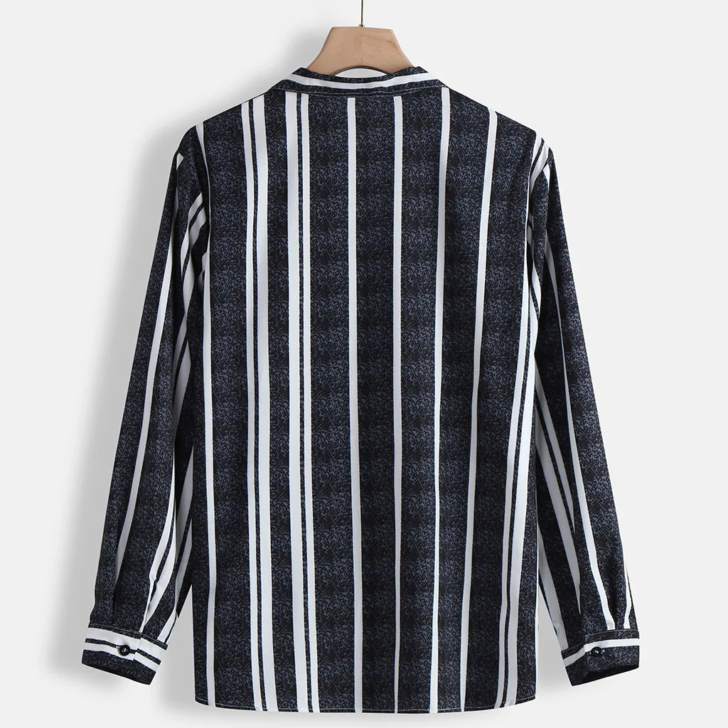 Рубашка Womail мужская с длинным рукавом модная Повседневная Блузка принтом осень