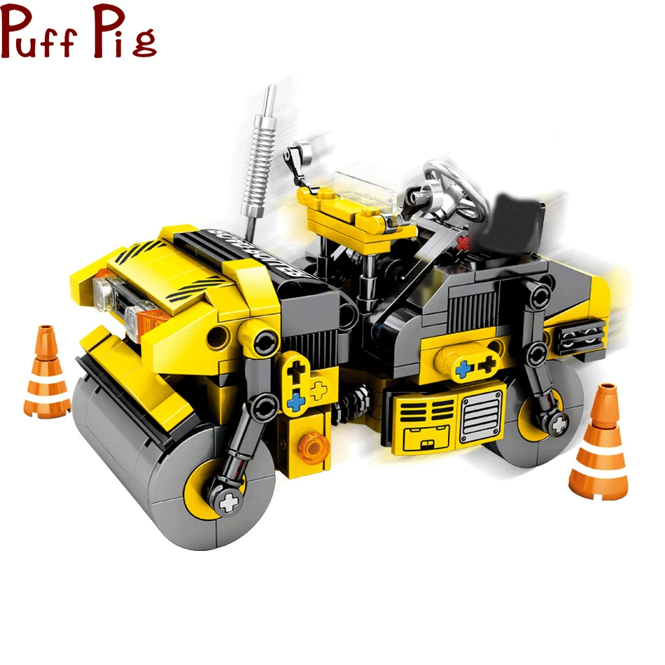 

288pcs Road Roller Engineering Building Blocks Children high-tech Bricks City Construction Educational Toy For Kid Boy