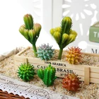 Искусственные флокированные кактусы в разных стилях, суккуленты для свадьбы, украшение для дома и сада, настольные креативные искусственные зеленые растения