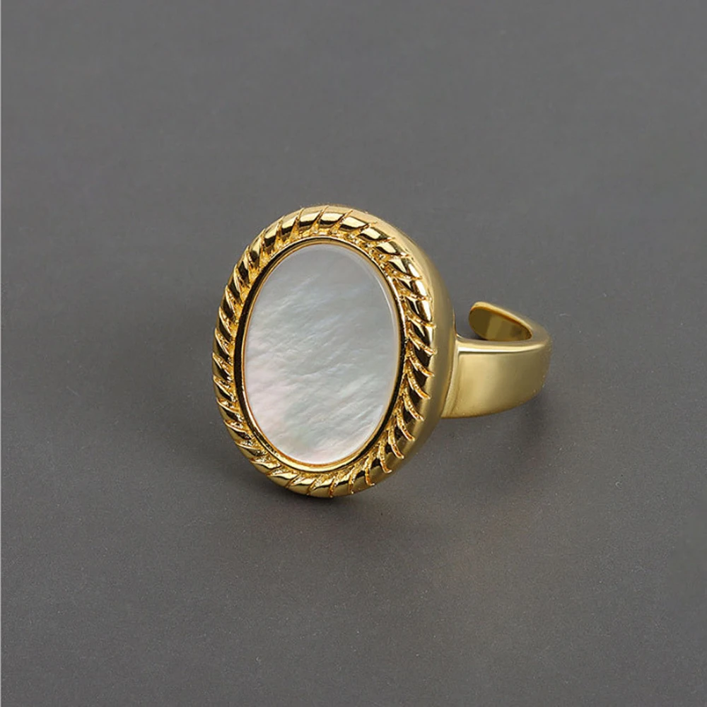 

Женское кольцо с белой ракушкой Dreamhonor, овальное кольцо из настоящего серебра 925 пробы, бижутерия, подарок, 2021