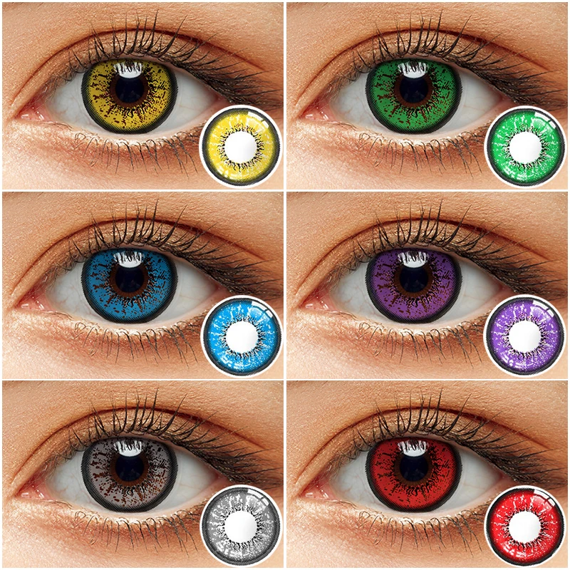 1 пара Хэллоуин Косплэй контактные линзы Цвет ed для глаз ежегодно контакты Pupilentes