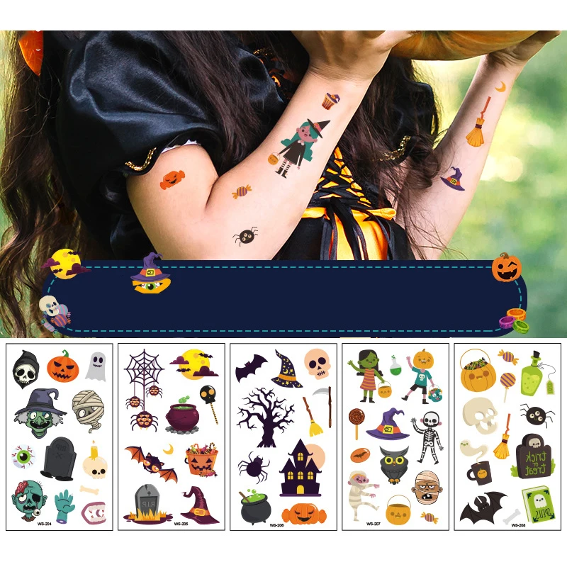 2019 новые наклейки на Хэллоуин забавные мультяшные детские одноразовые