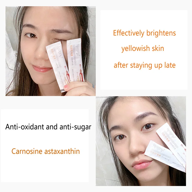 

Carnosine Astaxanthin Essence Anti-Oxidant Anti-Sugar Moisturizing Improve Dullness Effectively Brightens Yellowish Skin