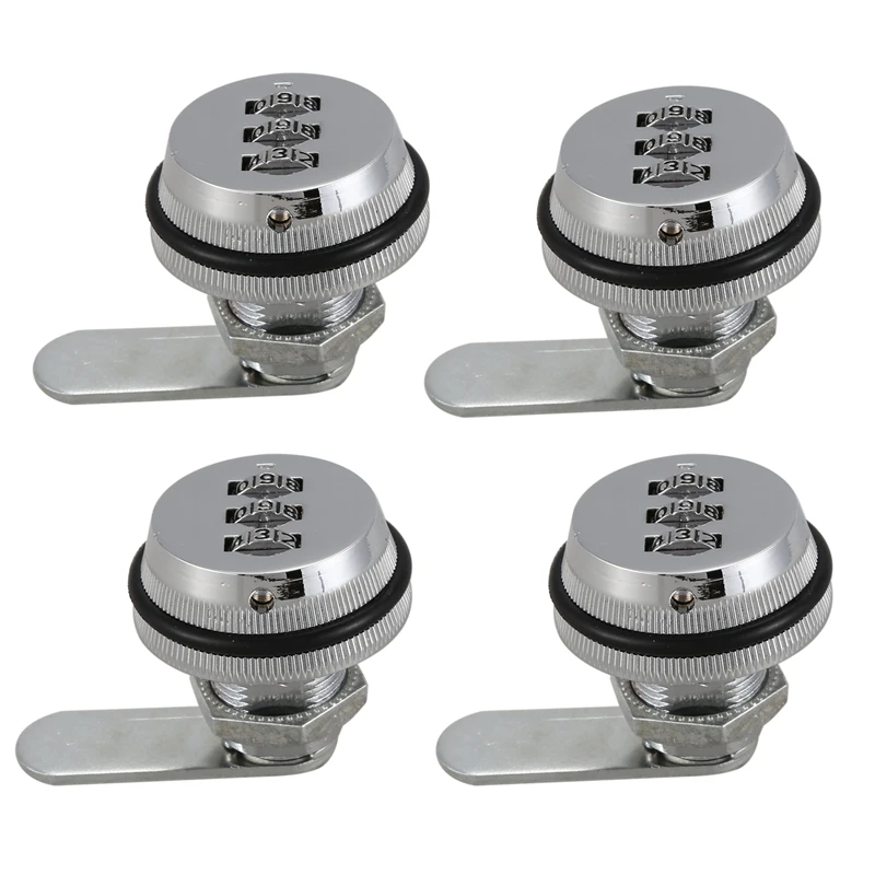

4X Alloy Code Combination Cam lock Keyless Post Mail Box Cabinet RV 3 Dial silver