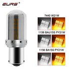 Светодиодсветодиодный лампы Canbus 1 шт., 1156 Ba15s T20 LED P21W W21W PY21W, без гипер-вспышки, автомобильные поворотники, парковочные огни 3014 144smd