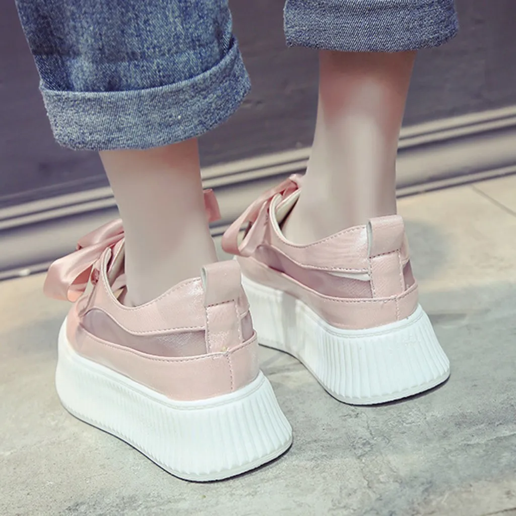 Беговые кроссовки коллекция 2019 года Модные женские шелковые на шнуровке с