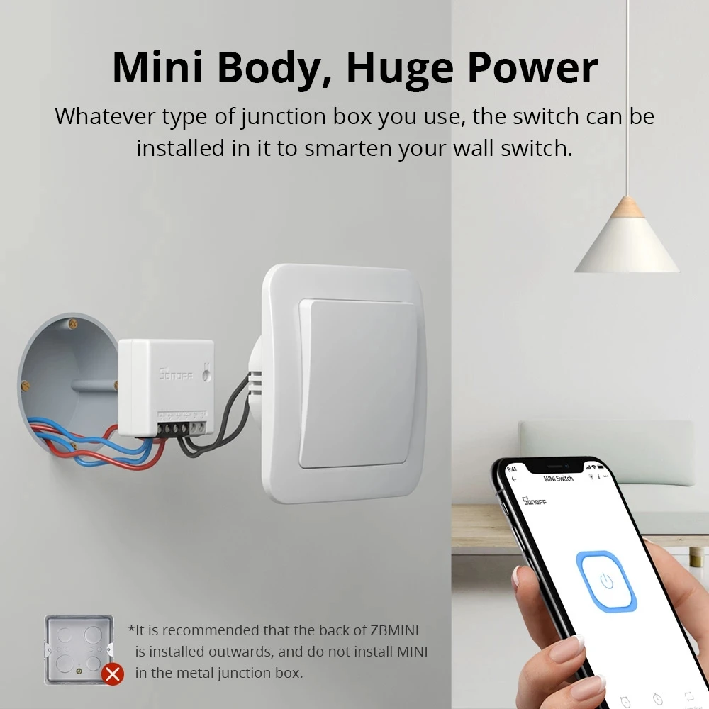 Умный светильник ключатель SONOFF ZBMINI Zigbee модуль двухстороннего управления