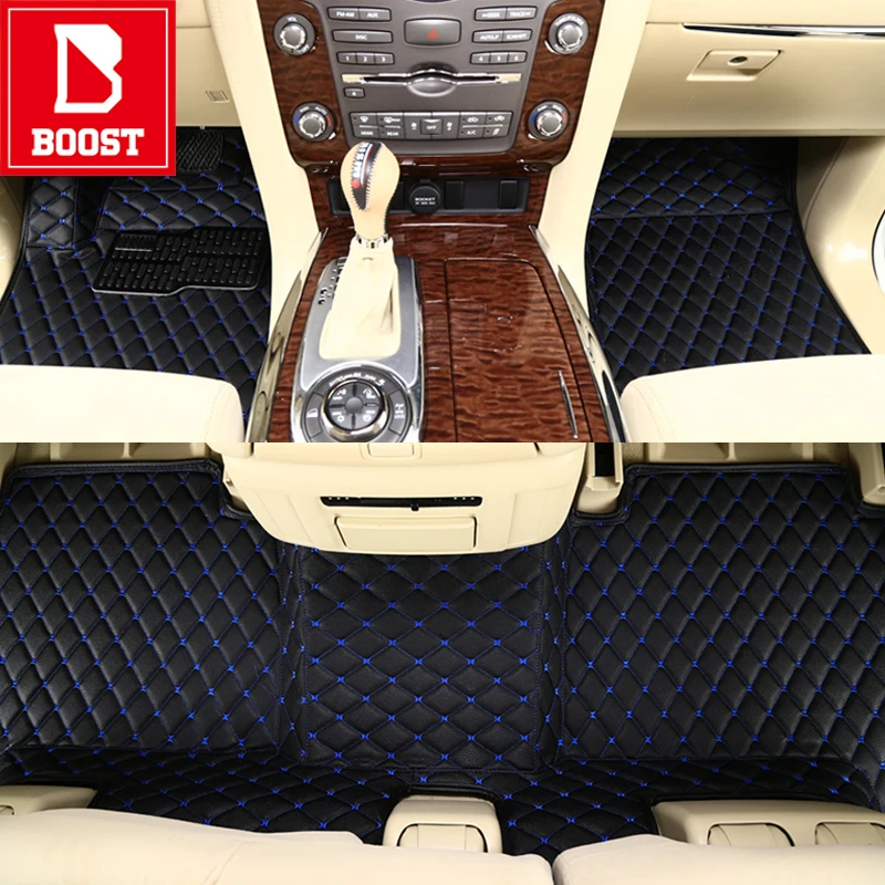 Black Blue Boost автомобильные коврики для Toyota Premio 2003 2008 2011 Водонепроницаемый пользовательский автомобиль авто подушечки - Название цвета: Black Blue